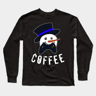 Snowman Face Gamer Coffee Long Sleeve T-Shirt